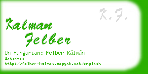 kalman felber business card