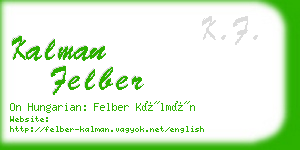 kalman felber business card